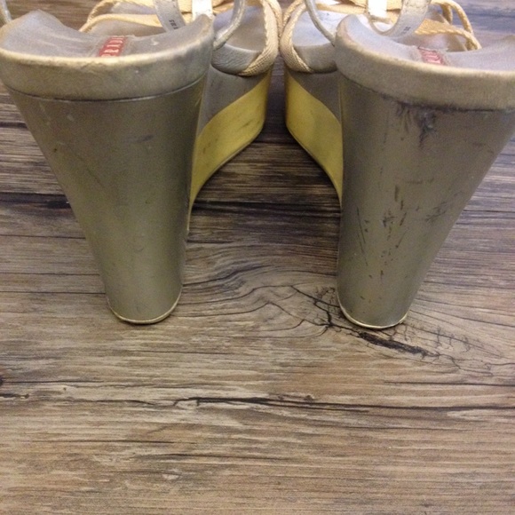 Prada silver platform wedge sandals - Picture 7 of 8